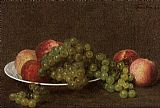 Henri Fantin-latour Famous Paintings - Peaches and Grapes